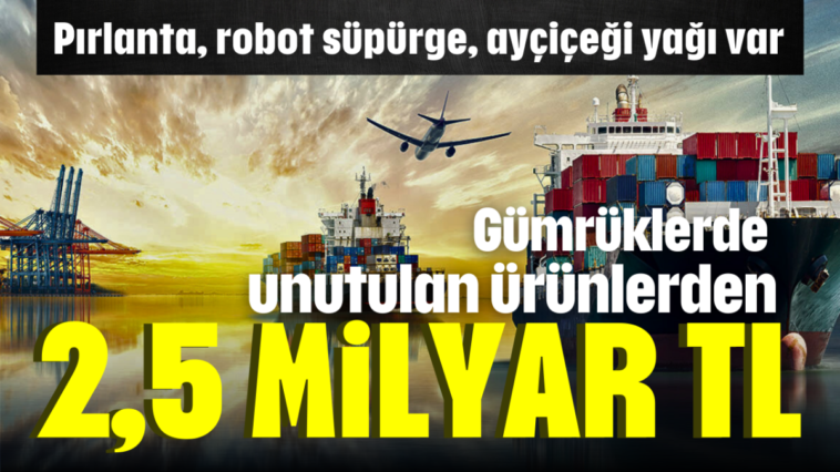 Gümrüklerde unutulan ürünler 2,5 milyar kazandırdı