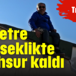 2 metre yükseklikte mahsur kaldı