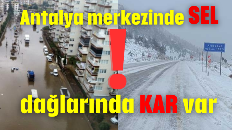 Antalya merkezinde sel dağlarında kar var!