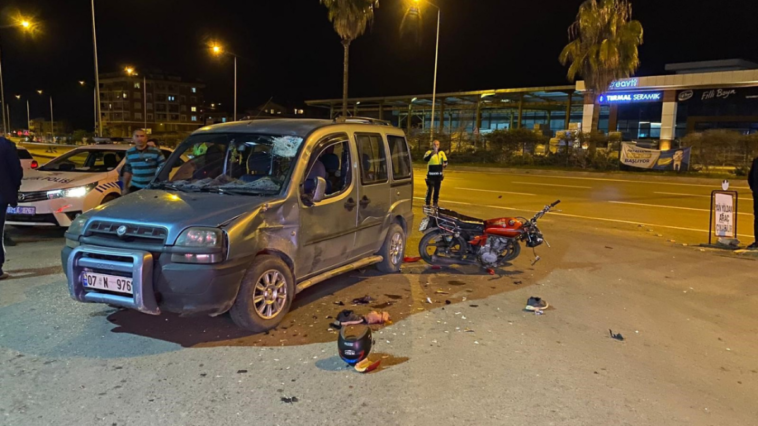 Gazipaşa'daki kazada motosiklet sürücüsü ağır yaralandı