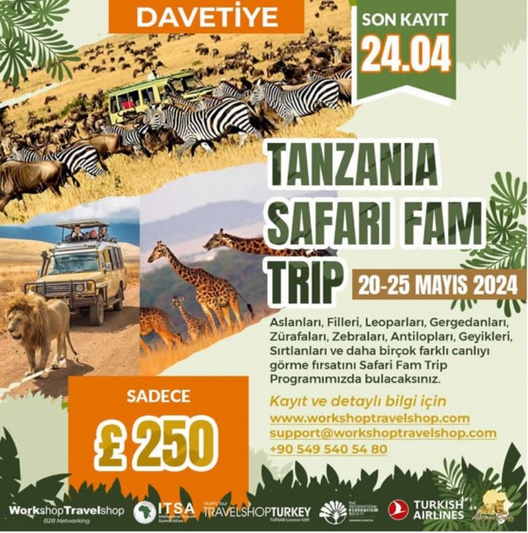 TRAVELSHOP TURKEY, TANZANYA SAFARİ FAM TRIP DÜZENLİYOR