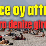 Önce oy attılar sonra denize girdiler