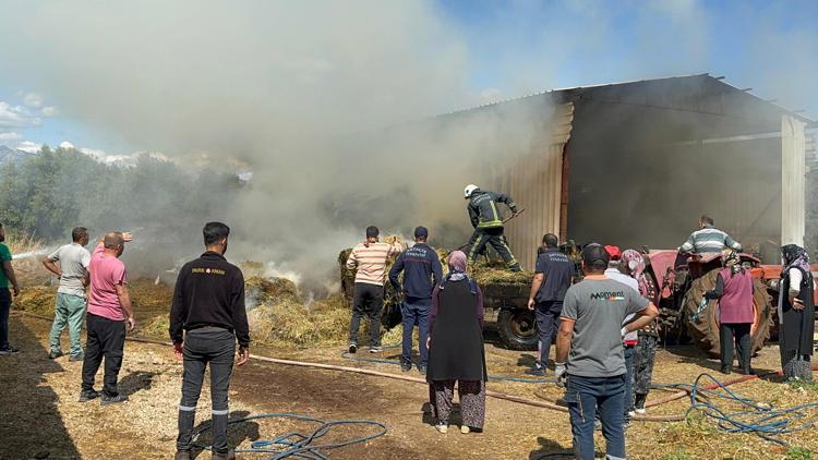 Besihanede çıkan yangını itfaiye söndürdü