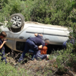 Çakırlar'daki kazada otomobil tuş oldu