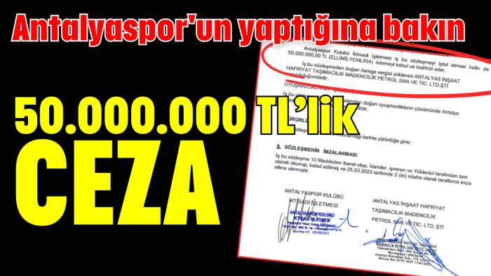 Antalyaspor'un yaptığına bakın! 50.000.000 TL'lik ceza