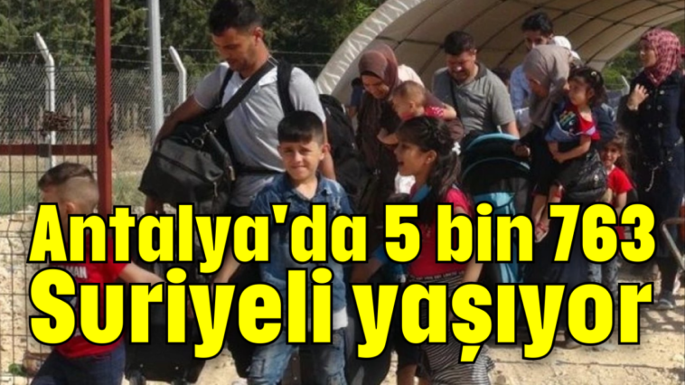 Antalya'da 5 bin 763 Suriyeli yaşıyor