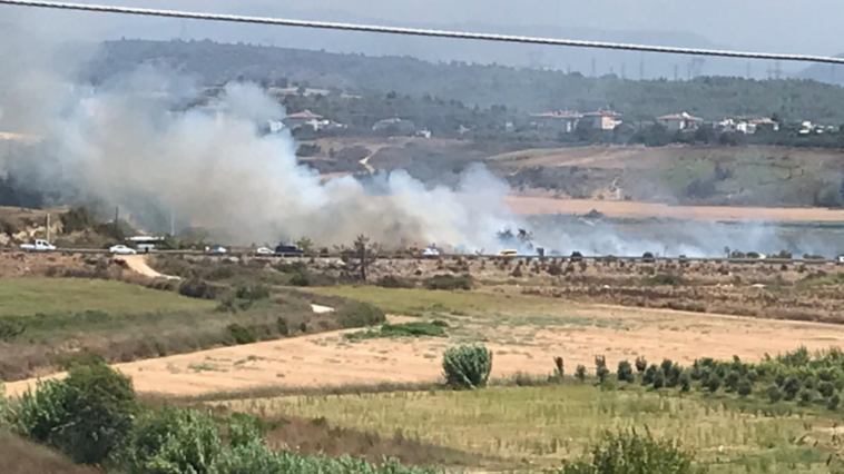 Sigara izmaritinden çıkan yangın jandarmayı alarma geçirdi