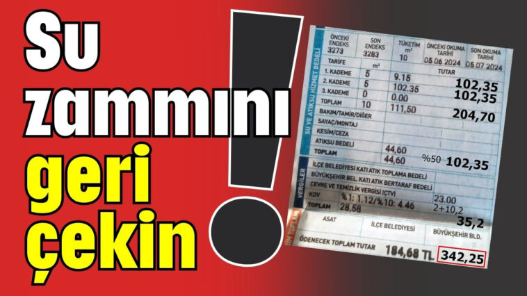 Su zammını geri çekin !