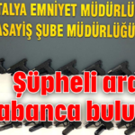 Şüpheli araçta 14 tabanca bulundu