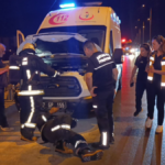 Antalya'dan Akseki'ye giden ambulans yandı