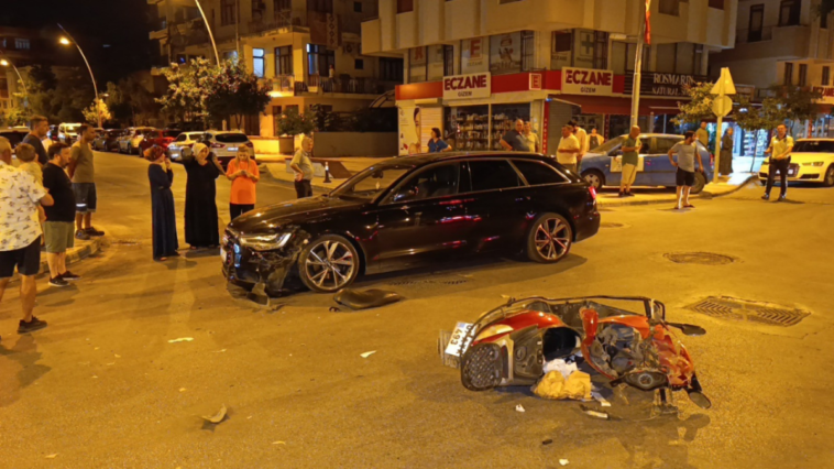 Dur tabelasını görmeyen motosiklet sürücüsü yaralandı