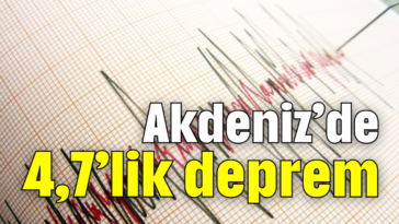 Akdeniz’de 4,7’lik deprem