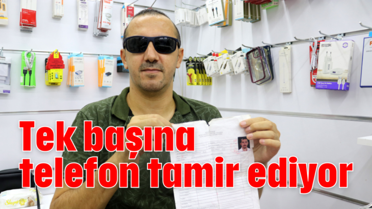 Tek başına telefon tamir ediyor