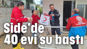 Side'de 40 evi su bastı