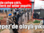 Kepez'de olaylı yıkım