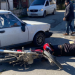 Serik'te otomobille motosiklet çarpıştı: 1 yaralı